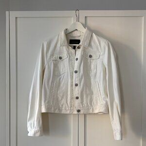 White denim Banana Republic cropped jacket (size M)